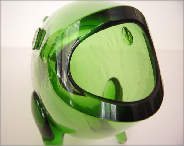 Huge Green Fish Vase by Blenko Art Glass - Image 2