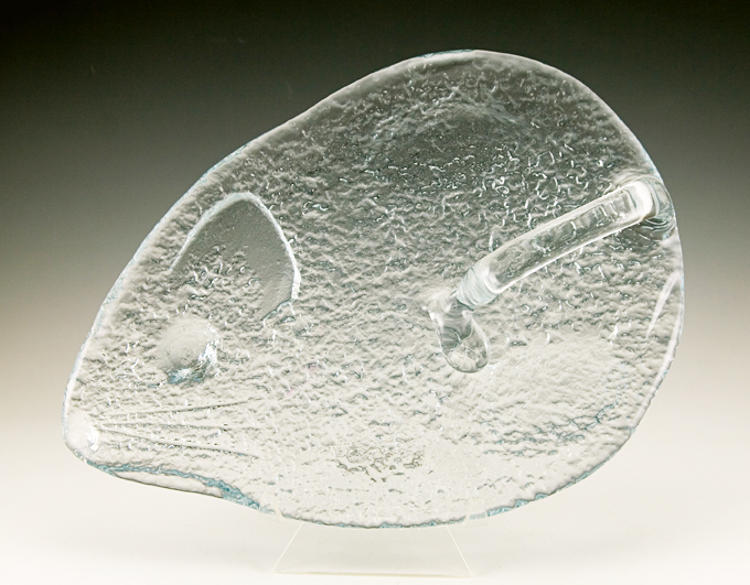 Mouse Cheese and Cracker Server by Blenko Art Glass