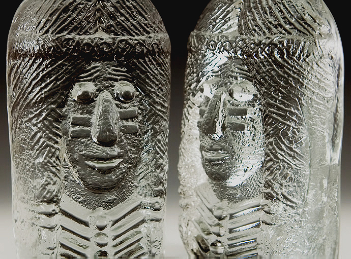 Blenko Art Glass Bookends Wigwam Indian Sculptures - Image 3