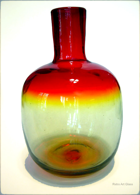 Blenko Candle Holder Vase in Amberina