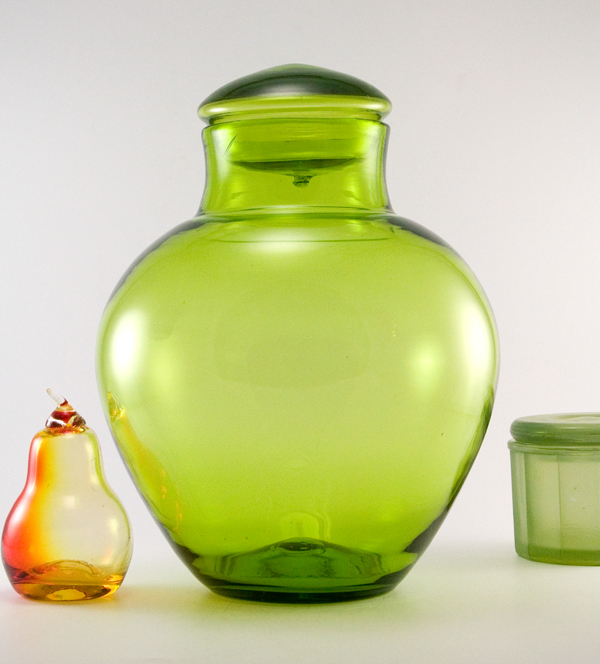Ginger Jar with Mushroom Lid by Blenko Art Glass