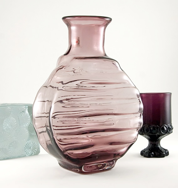 Blenko Glass Dusty Rose Vase by Hank Adams