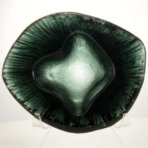 Mid-Century Organic Form in Rare Charcoal Color by Blenko Glass