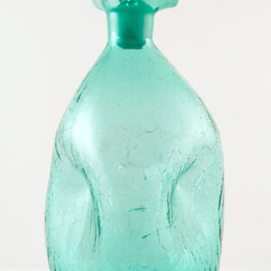 Pre-Designer Blenko Art Glass Pinch Decanter in Sea Green
