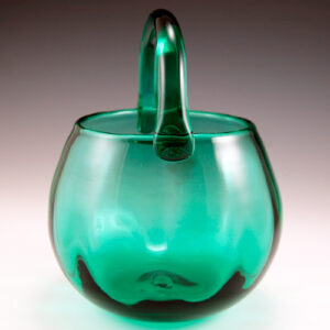 Surf Green Hand-Blown Blenko Glass Basket