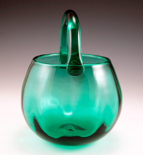 Surf Green Hand-Blown Blenko Glass Basket