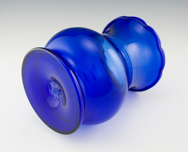 Blown Cobalt Blue Glass Antique Table Vase - Image 3