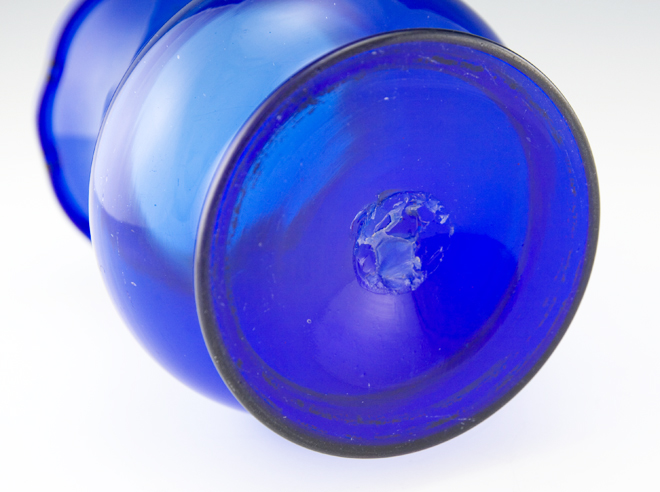Blown Cobalt Blue Glass Antique Table Vase - Image 2