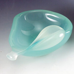 Blue Alabastro Vintage Venetian Art Glass Pear Dish