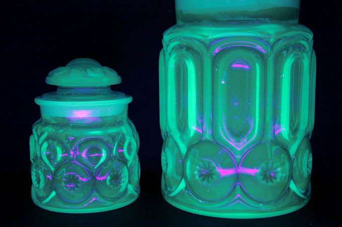 Vintage Blue Moon and Star Glass Canister Set - Image 2