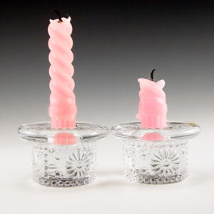 Retro Modern Swedish Crystal Candlestick Holder Boda