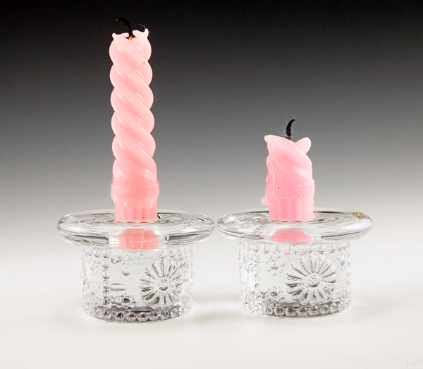 Retro Modern Swedish Crystal Candlestick Holder Boda