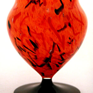 Bohemian Czech Tango Confetti Glass Footed Vase