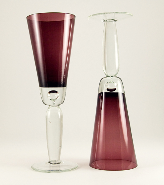 Bubble Trap Amethyst Flute Goblet Set of 2 - Image 2