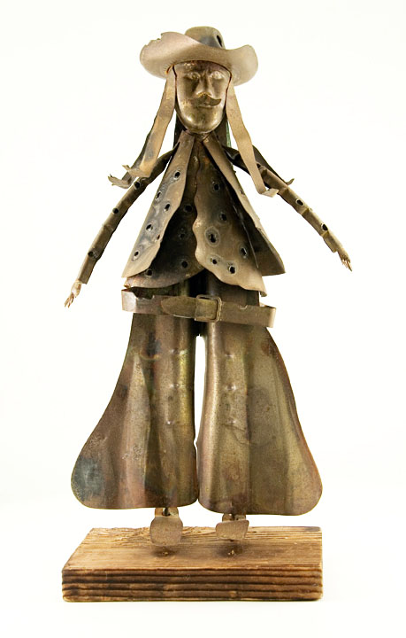 Buffalo Bill Tall Handmade Vintage Brass Sculpture