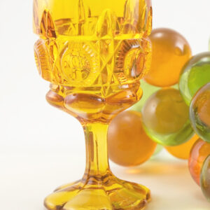 Bullseye Goblet in Amber by Kanawha Art Glass