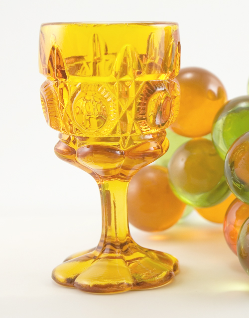 Bullseye Goblet in Amber by Kanawha Art Glass