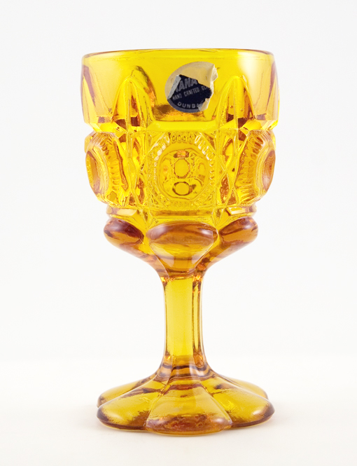 Bullseye Goblet in Amber by Kanawha Art Glass - Image 3