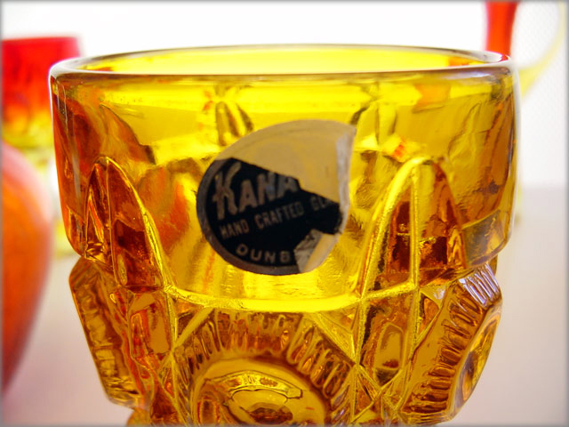 Bullseye Goblet in Amber by Kanawha Art Glass - Image 2