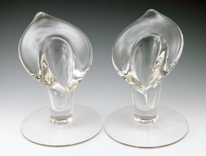 Calla Lily Candlestick Holder Set by Cambridge Glass