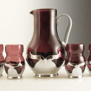 Farberware Art Deco Amethyst Glass Beverage Set by Cambridge Glass