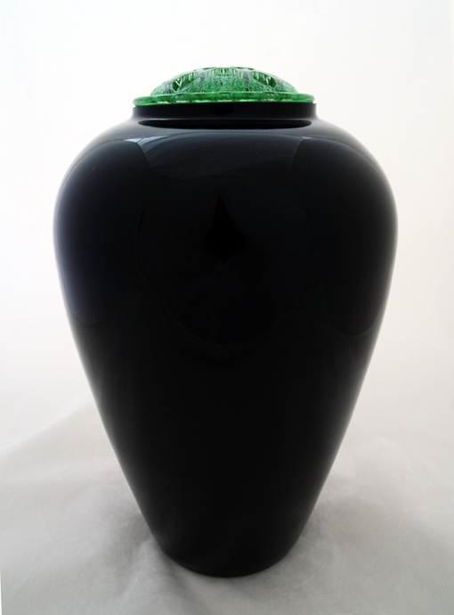 Black Amethyst Tall Shouldered Vase by Cambridge Glass