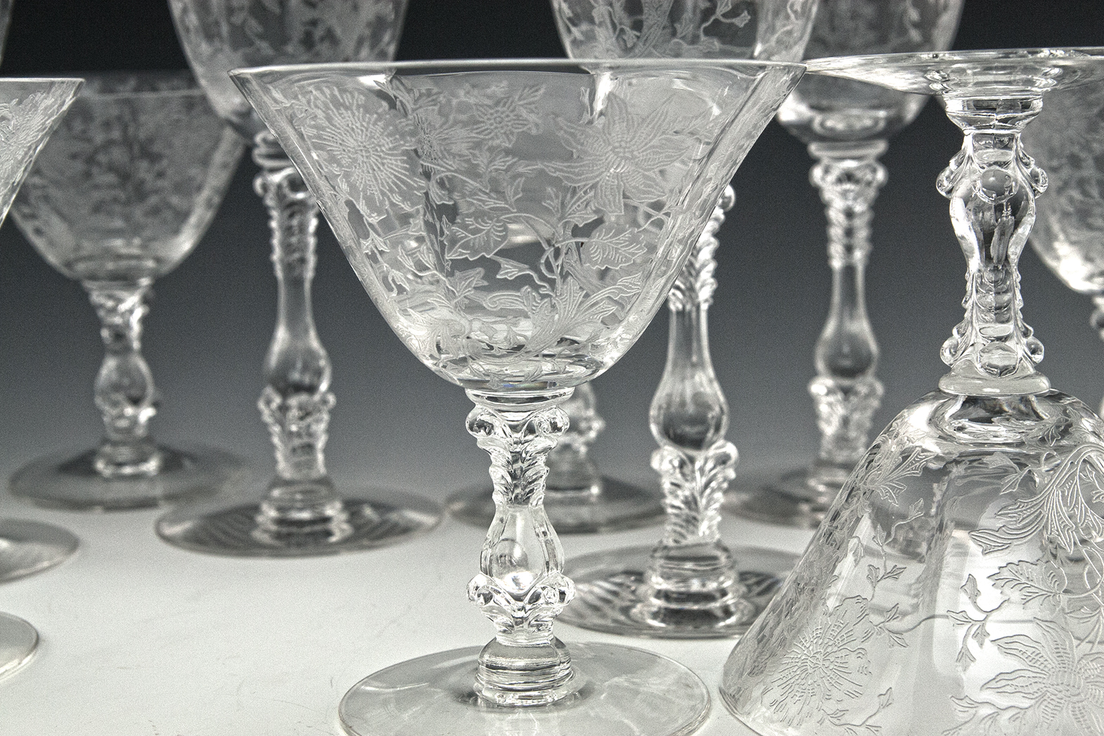 Cambridge Wildflower Stemware Line 3121 Set of 12 - Image 4