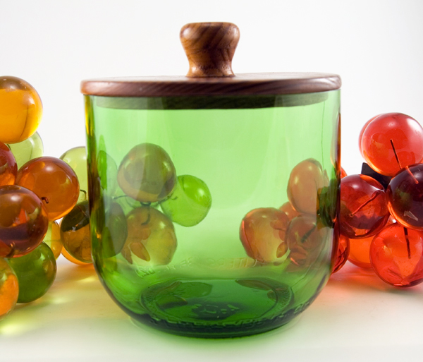 Re-Purposed Glass Large Canister from the 1970's