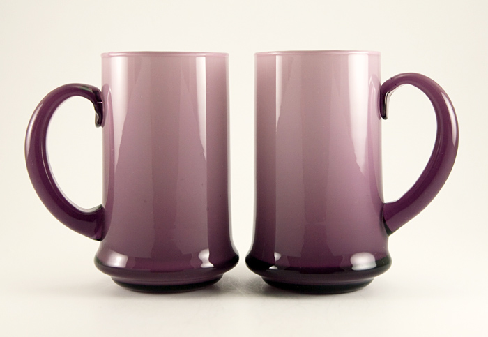Mid-Century Modern Art Glass Beer Italian Mugs by Moretti - Image 3