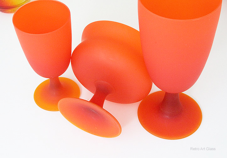 Carlo Moretti Satinato Lead Crystal Goblet Set 1960's - Image 3