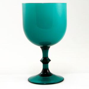 Cased Turquoise Glass Table Wine Stem