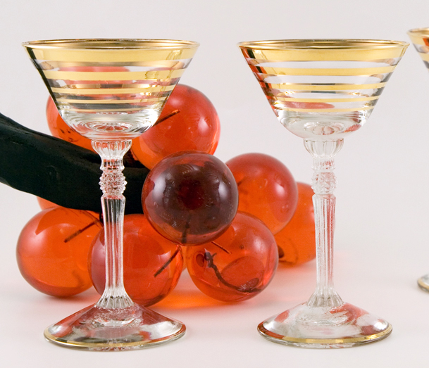 Central Glass Antique Stemware Set of Six - Image 2