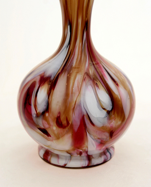 Hand Blown Victorian Art Glass Chalcedony Vase - Image 2