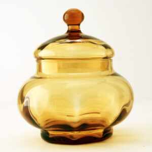 Circus Tent Puff Jar 1950s Retro Glass Canister