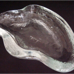 Clam Shell Dish With Early Blenko Sand Blast Mark
