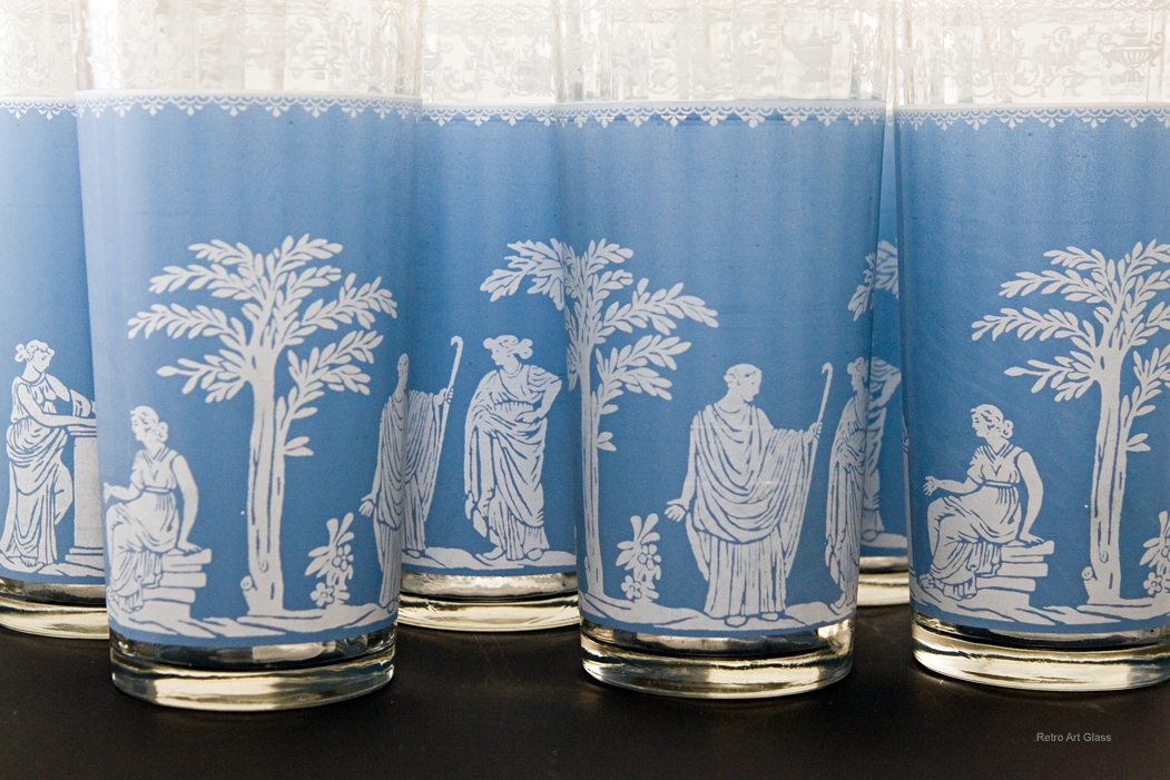 Neoclassic Style Wedgwood Tall Tumblers Set of 6 - Image 3