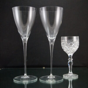 Vintage Tiffany Crystal Pair of Tall Fine Blown Goblets