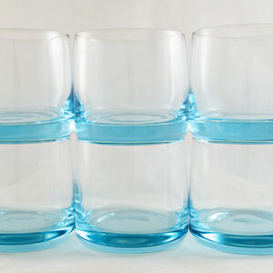 DOF Tumbler Set in Weighted Azure Blue Glass