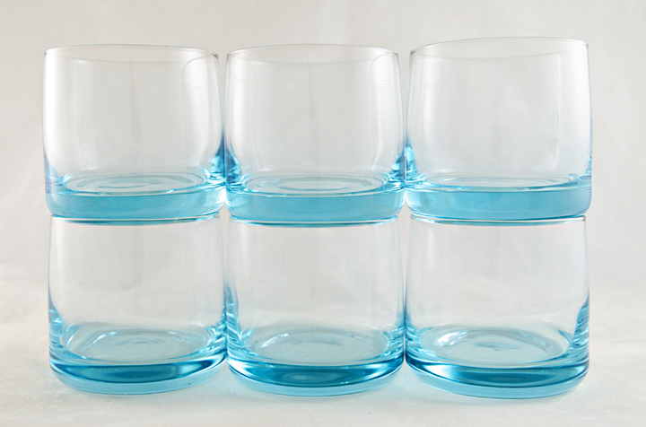 DOF Tumbler Set in Weighted Azure Blue Glass