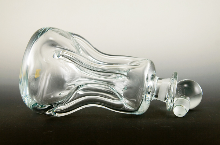 Danish Crystal Decanter in Sapphire by Holmegaard - Image 2