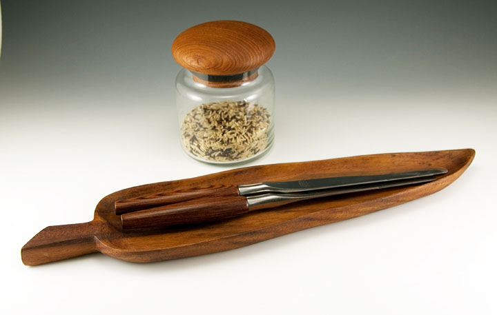 Danish Modern Cutlery Set with Beautiful Wood Handles - Image 3