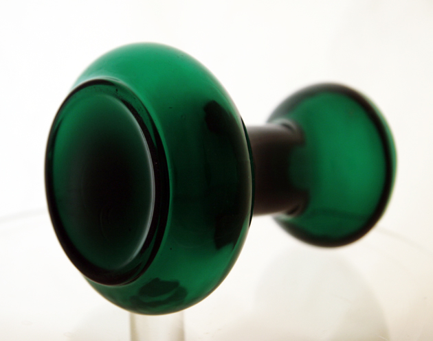 Deep Green Glass Hyacinth Bulb Vase - Image 2