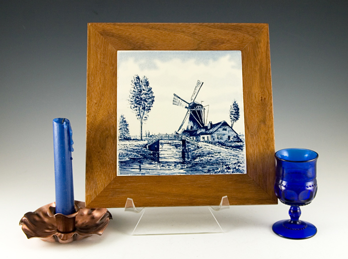 Delft Tile Framed Hand Painted Scene Made in Holland - Image 3