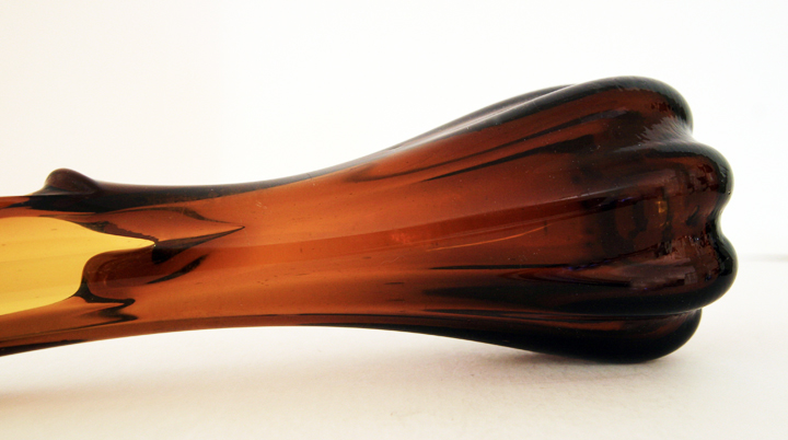 Depression Era Swung Glass Vase In Nutmeg - Image 3