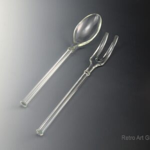Depression Glass Fork and Spoon Serving Utensils