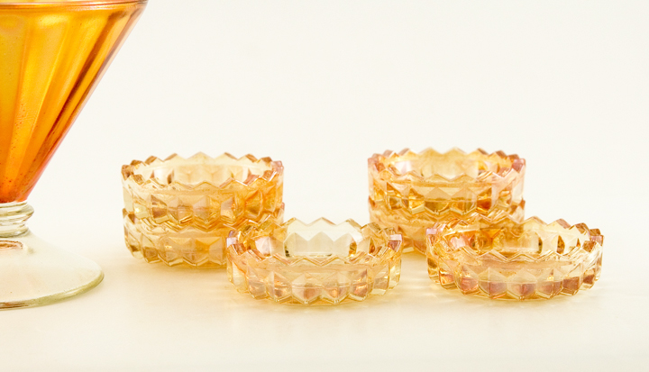 Depression Glass Marigold Luster Coaster Set - Image 2