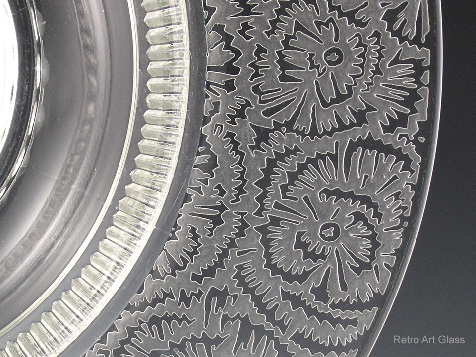 Large Art Deco Console Bowl by Paden City Frost Etch - Image 2