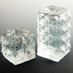 Diamond Line Candlestick Holders by Blenko