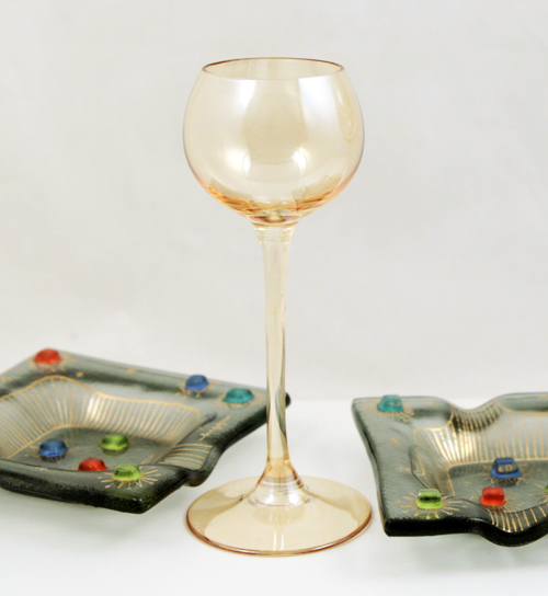 Topaz Lustre Balloon Wine Set of 12 by Dorothy Thorpe - Image 2