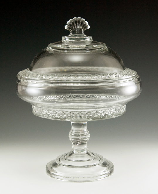 EAPG Glass Covered Comport Spirea Band by Bryce